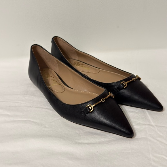 Sam Edelman Black Flats with Gold Accent - Picture 1 of 7